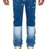 Men's Stacked Fit Repaired Paint Splatter Denim Jeans