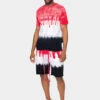 Colorblock Tie Dye Cotton Shirt Shorts Set
