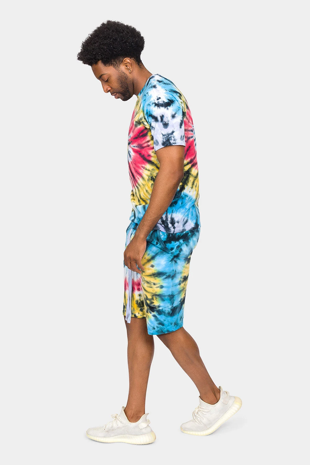 Swirl Tie Dye Cotton Shirt Shorts Set 2 Swirl Tie Dye Cotton Shirt Shorts Set - Image 2