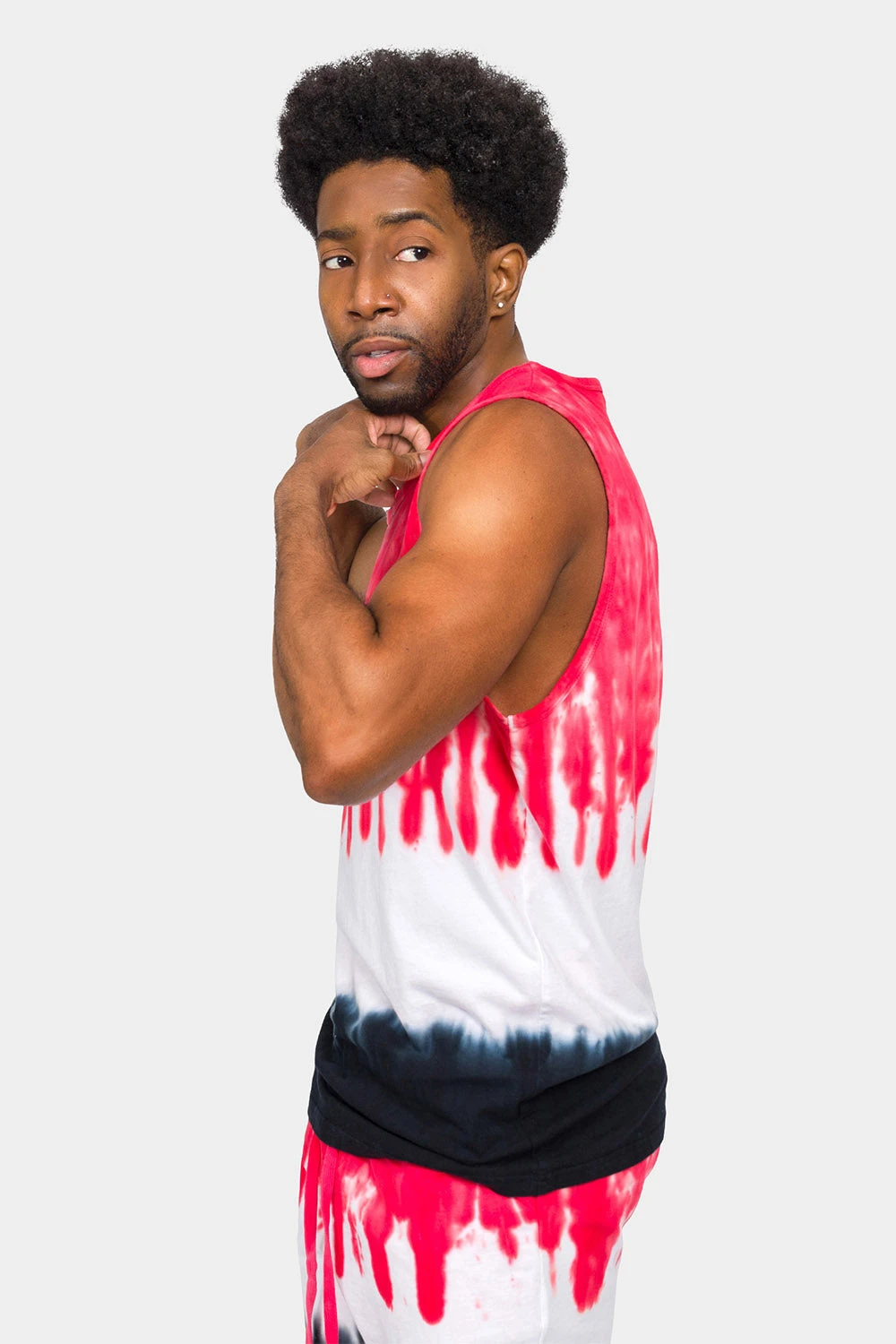 Colorblock Tie Dye Cotton Tank Top 2 Colorblock Tie Dye Cotton Tank Top - Image 2