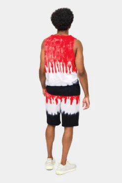 Colorblock Tie Dye Cotton Tank Top Shorts Set 14 Colorblock Tie Dye Cotton Tank Top Shorts Set -Victorious 0002 JS56 TT86 RDB 3