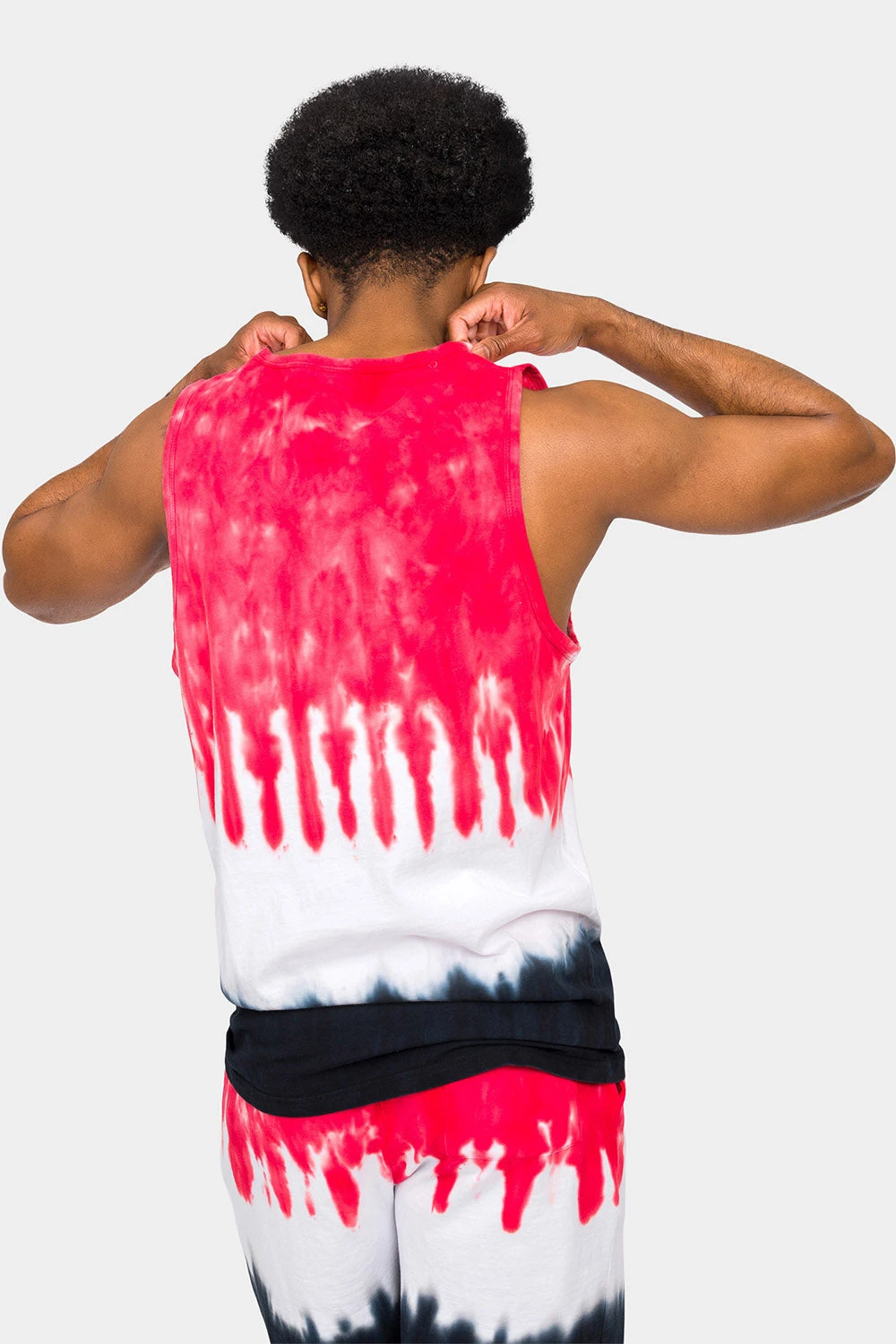Colorblock Tie Dye Cotton Tank Top 3 Colorblock Tie Dye Cotton Tank Top - Image 3