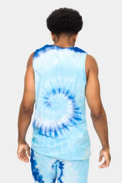 Pastel Contrast Swirl Tie Dye Cotton Tank Top -Victorious 0002 TT88 BLU 3