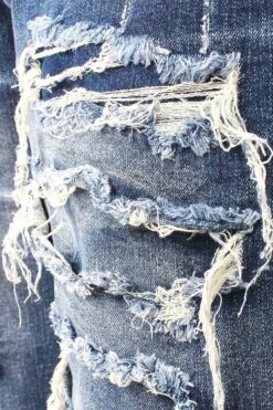 Men's Distressed Illusion Denim Shorts (New Colorway) -Victorious 0003 DS2047 INDIGO 4