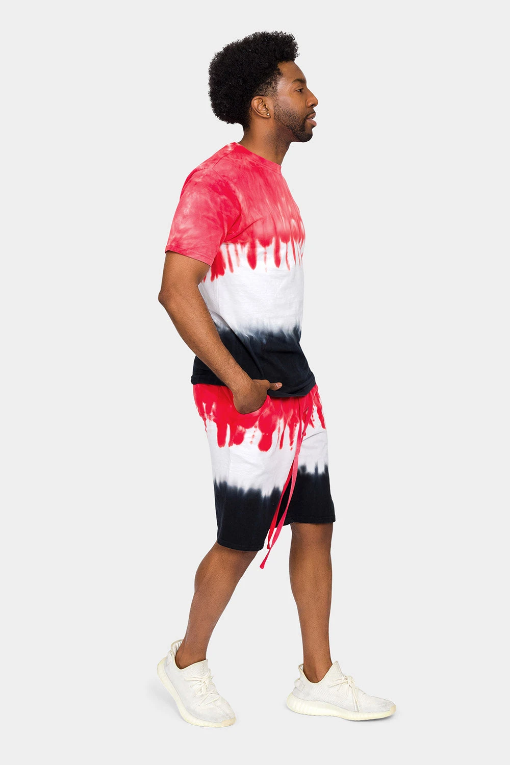 Colorblock Tie Dye Cotton Shirt Shorts Set 4 Colorblock Tie Dye Cotton Shirt Shorts Set - Image 4