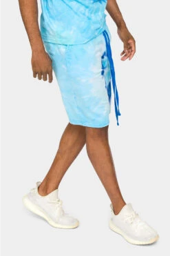 Pastel Contrast Swirl Tie Dye Cotton Shorts 13 Pastel Contrast Swirl Tie Dye Cotton Shorts -Victorious 0003 JS58 BLU 4