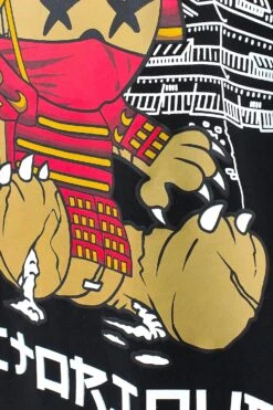 Men's Samurai Bear Graphic T-Shirt -Victorious 0003 TS7516 BLK 4