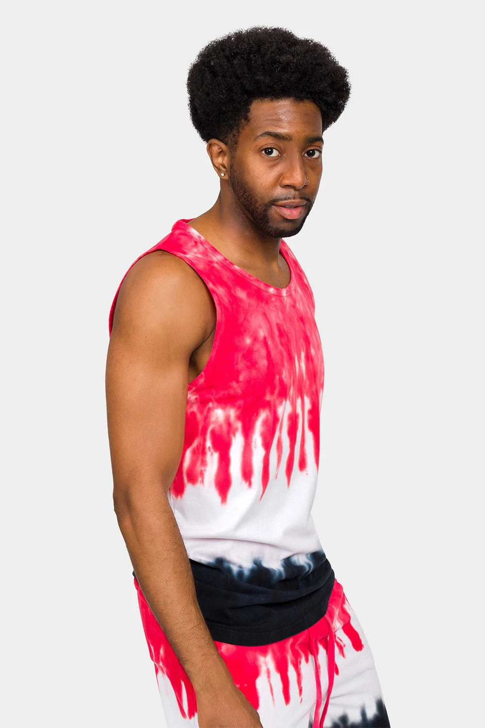 Colorblock Tie Dye Cotton Tank Top 4 Colorblock Tie Dye Cotton Tank Top - Image 4