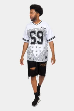 Bandana Paisley 69 Football Jersey 25 Bandana Paisley 69 Football Jersey -Victorious 0004 FJ13 WHT 5
