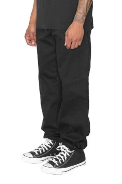 Men's Essential Baggy Fit Solid Jogger Pants -Victorious 0004 JG824 BLACK 2
