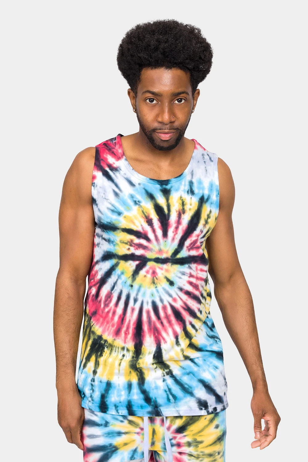 Swirl Tie Dye Cotton Tank Top Shorts Set 5 Swirl Tie Dye Cotton Tank Top Shorts Set - Image 5