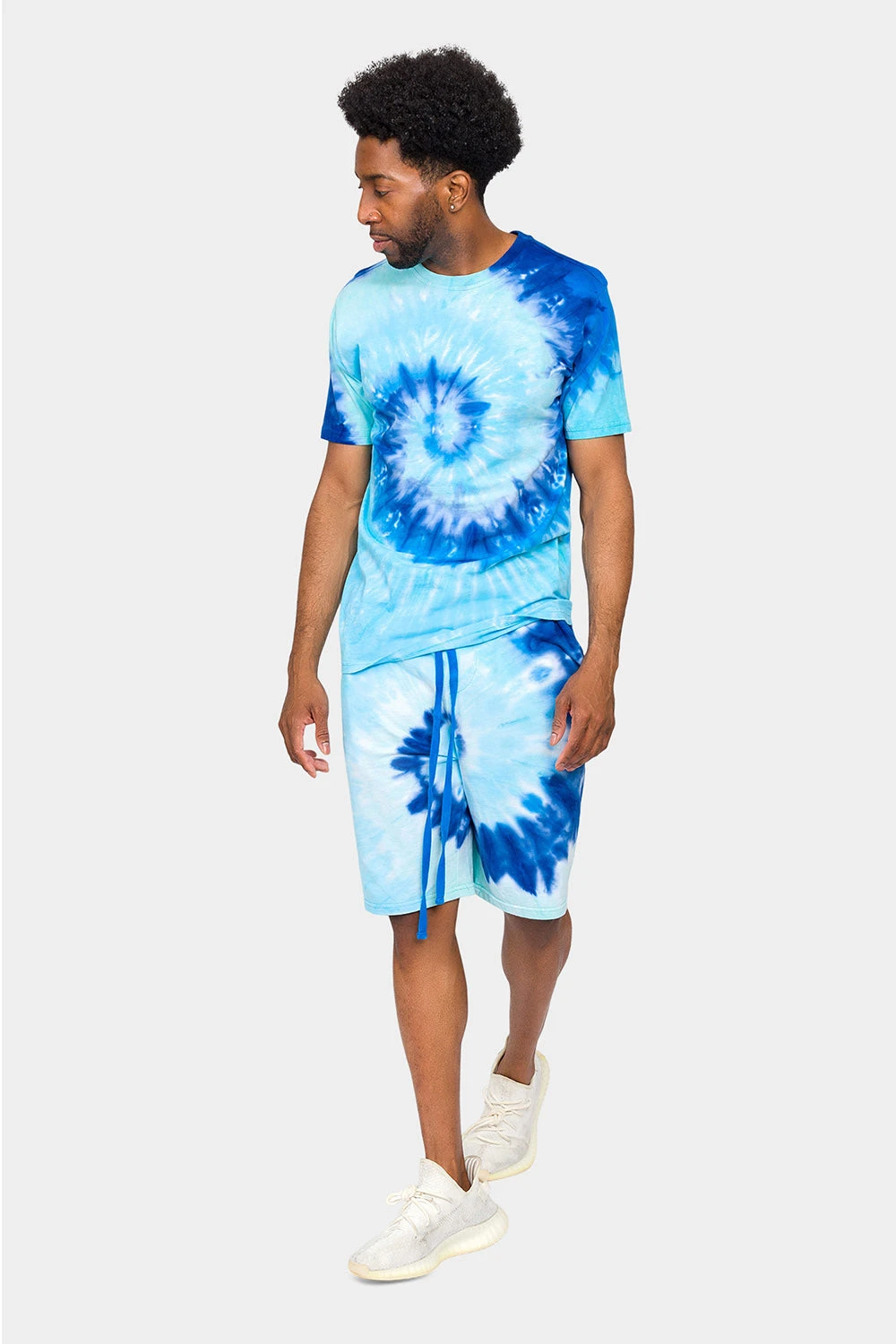 Pastel Contrast Swirl Tie Dye Cotton Shorts 5 Pastel Contrast Swirl Tie Dye Cotton Shorts - Image 5
