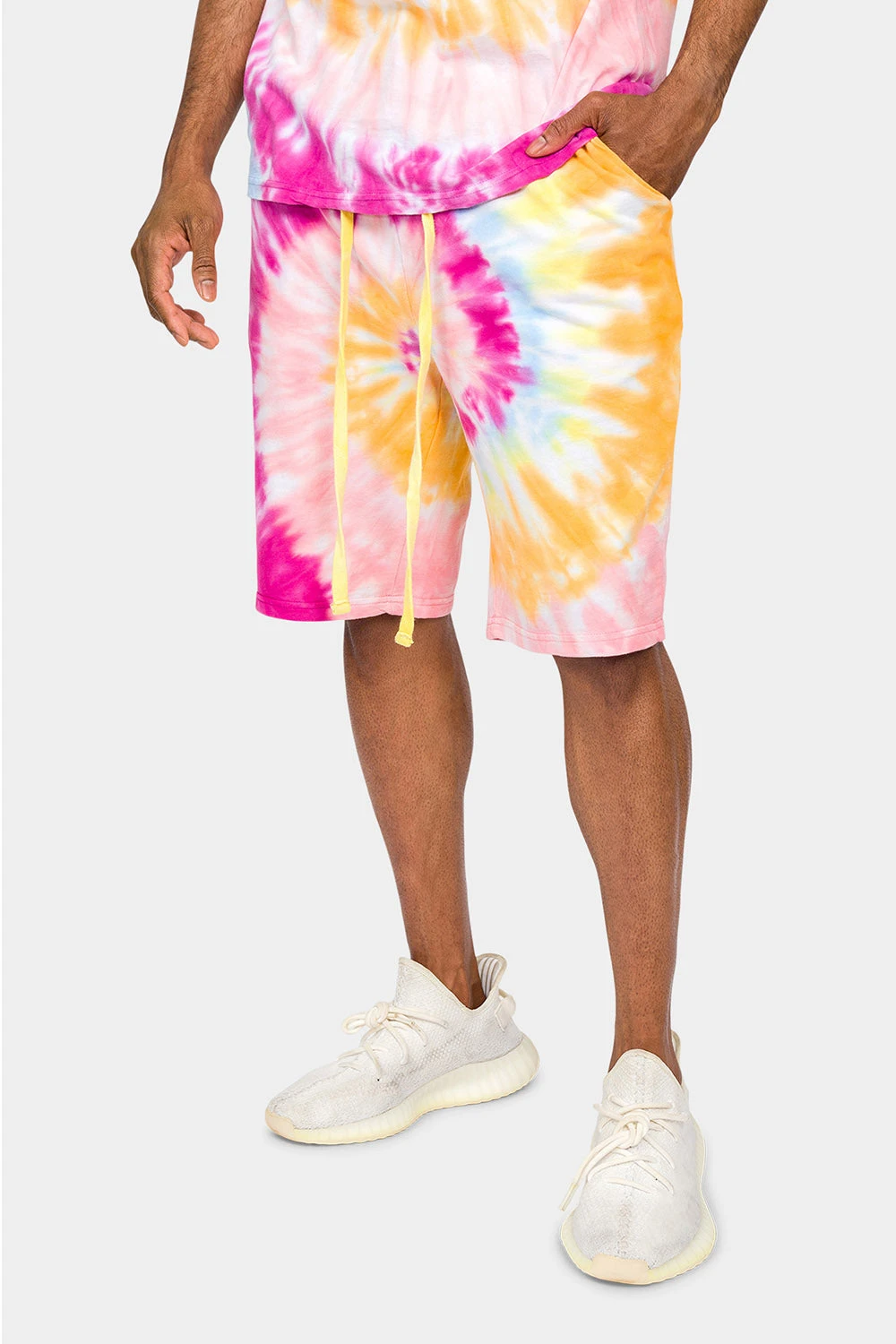 Pastel Contrast Swirl Tie Dye Cotton Shorts 6 Pastel Contrast Swirl Tie Dye Cotton Shorts - Image 6