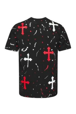 Men's Paint Splatter Faith Rhinestone Graphic T-Shirt -Victorious 0005 TS7495 BLK 2