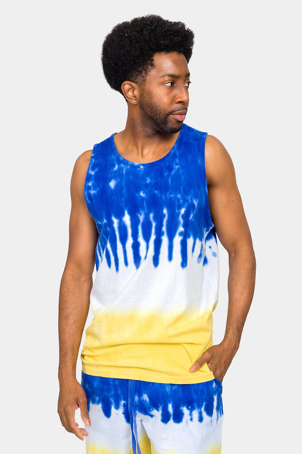 Colorblock Tie Dye Cotton Tank Top 6 Colorblock Tie Dye Cotton Tank Top - Image 6