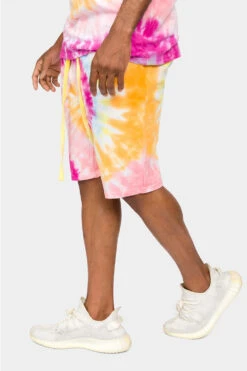 Pastel Contrast Swirl Tie Dye Cotton Shorts 16 Pastel Contrast Swirl Tie Dye Cotton Shorts -Victorious 0006 JS58 PST 2