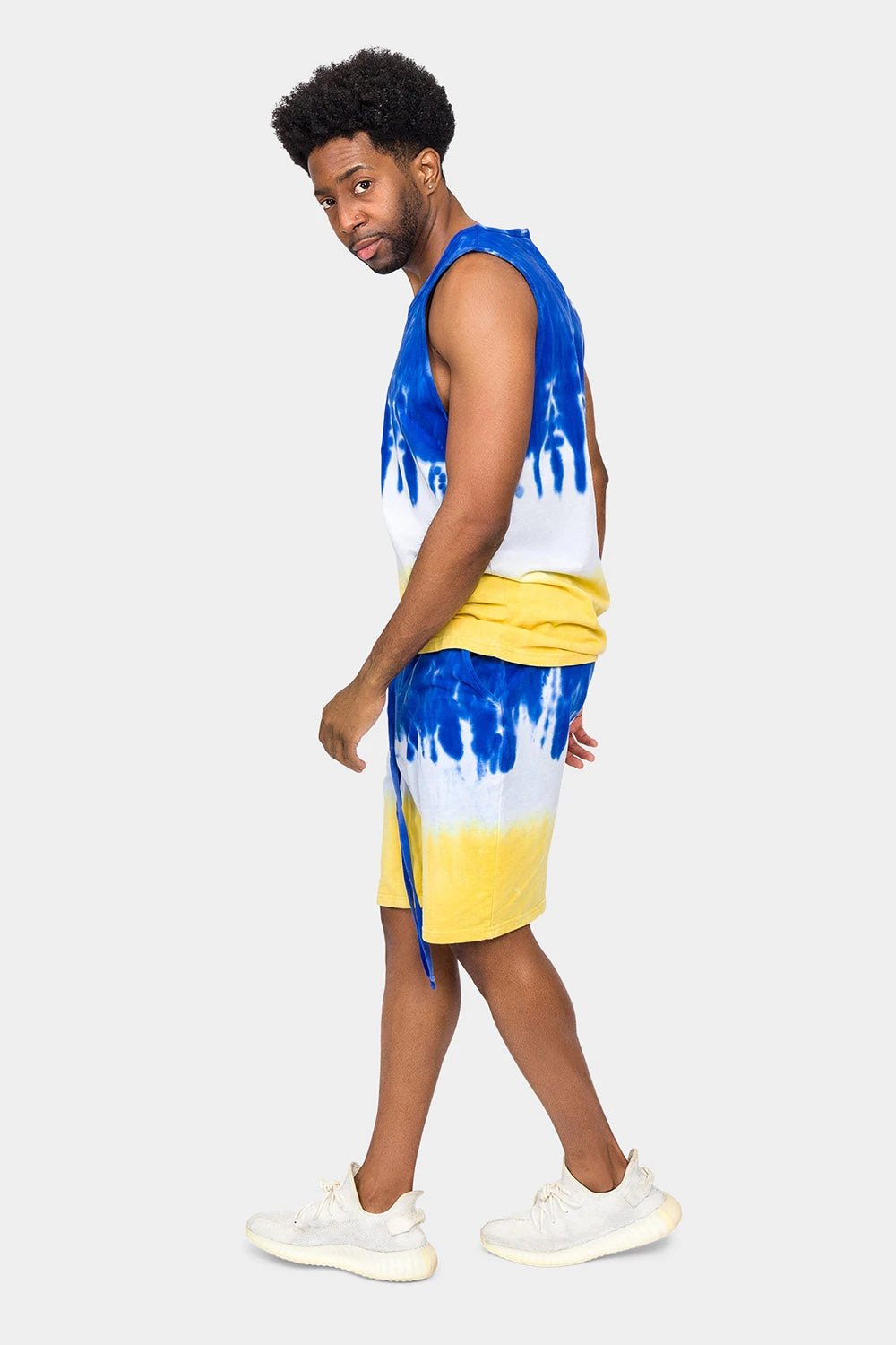 Colorblock Tie Dye Cotton Tank Top Shorts Set 8 Colorblock Tie Dye Cotton Tank Top Shorts Set - Image 8