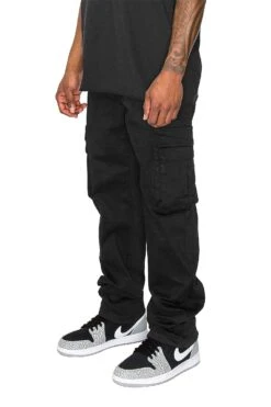 Men's Baggy Relaxed Fit Multiple Pocket Cargo Pants 22 Men's Baggy Relaxed Fit Multiple Pocket Cargo Pants -Victorious 0008 DL1479 BLACK 2