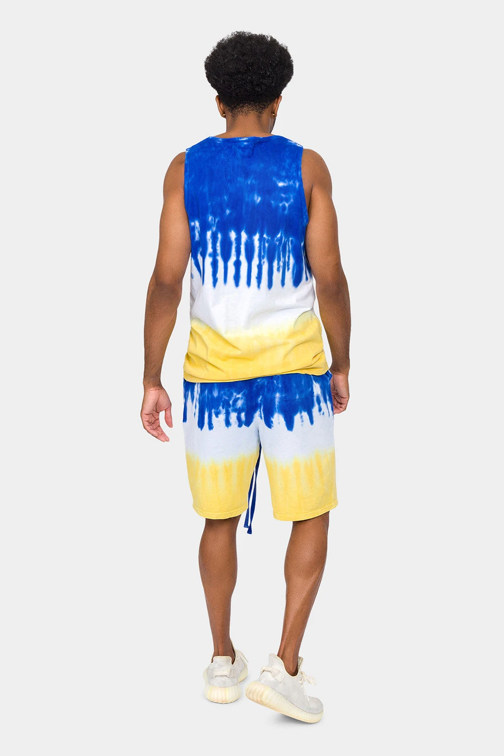 Colorblock Tie Dye Cotton Tank Top Shorts Set 9 Colorblock Tie Dye Cotton Tank Top Shorts Set - Image 9