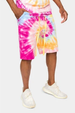Pastel Contrast Swirl Tie Dye Cotton Shorts 18 Pastel Contrast Swirl Tie Dye Cotton Shorts -Victorious 0008 JS58 PST 4