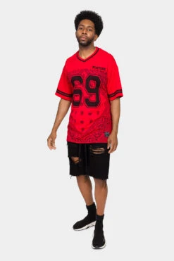 Bandana Paisley 69 Football Jersey 30 Bandana Paisley 69 Football Jersey -Victorious 0009 FJ69 RED 5