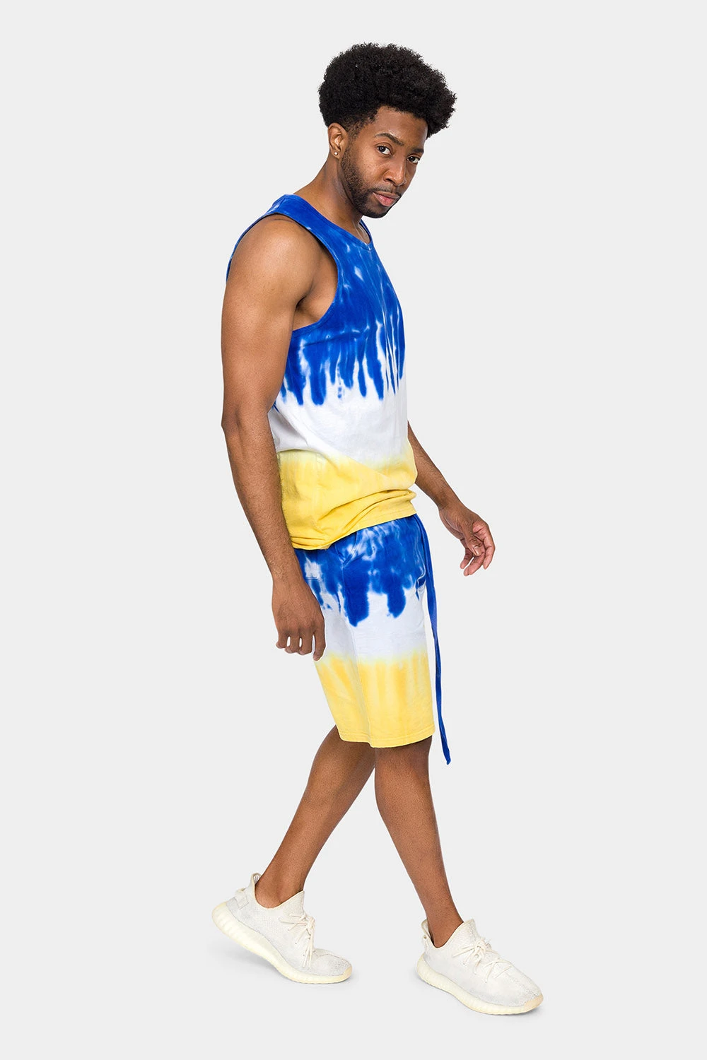 Colorblock Tie Dye Cotton Tank Top Shorts Set 10 Colorblock Tie Dye Cotton Tank Top Shorts Set - Image 10