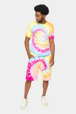 Pastel Contrast Swirl Tie Dye Cotton Shorts 19 Pastel Contrast Swirl Tie Dye Cotton Shorts -Victorious 0009 JS58 PST 5