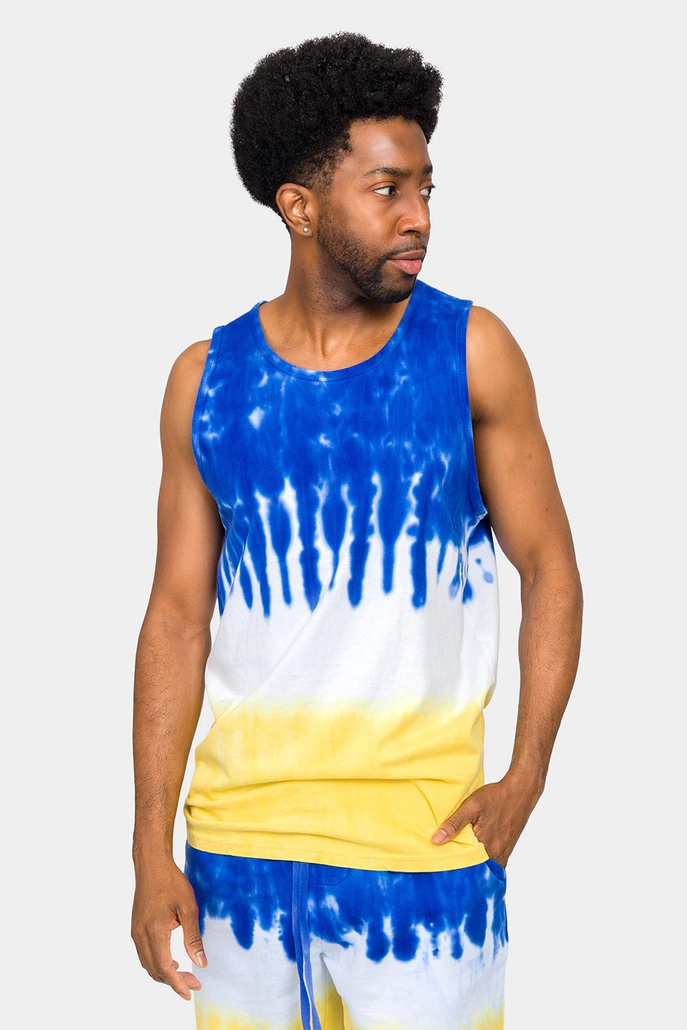 Colorblock Tie Dye Cotton Tank Top Shorts Set 11 Colorblock Tie Dye Cotton Tank Top Shorts Set - Image 11