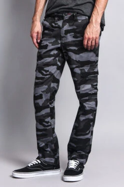 Men's Camo Cargo Slim Fit Pants 22 Men's Camo Cargo Slim Fit Pants -Victorious AR170 BLK 2