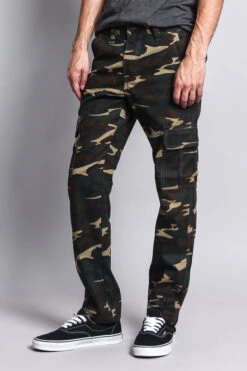 Men's Camo Cargo Slim Fit Pants 26 Men's Camo Cargo Slim Fit Pants -Victorious AR170 KHK 2