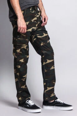 Men's Camo Cargo Slim Fit Pants 28 Men's Camo Cargo Slim Fit Pants -Victorious AR170 KHK 4