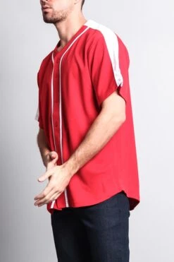 Men's Two Tone Baseball Jersey -Victorious BJ38 RWT 2