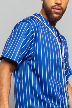 Pin Striped Baseball Jersey -Victorious BJ44 RBL 4