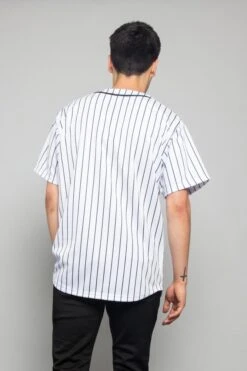 Pin Striped Baseball Jersey -Victorious BJ44 WHT 3