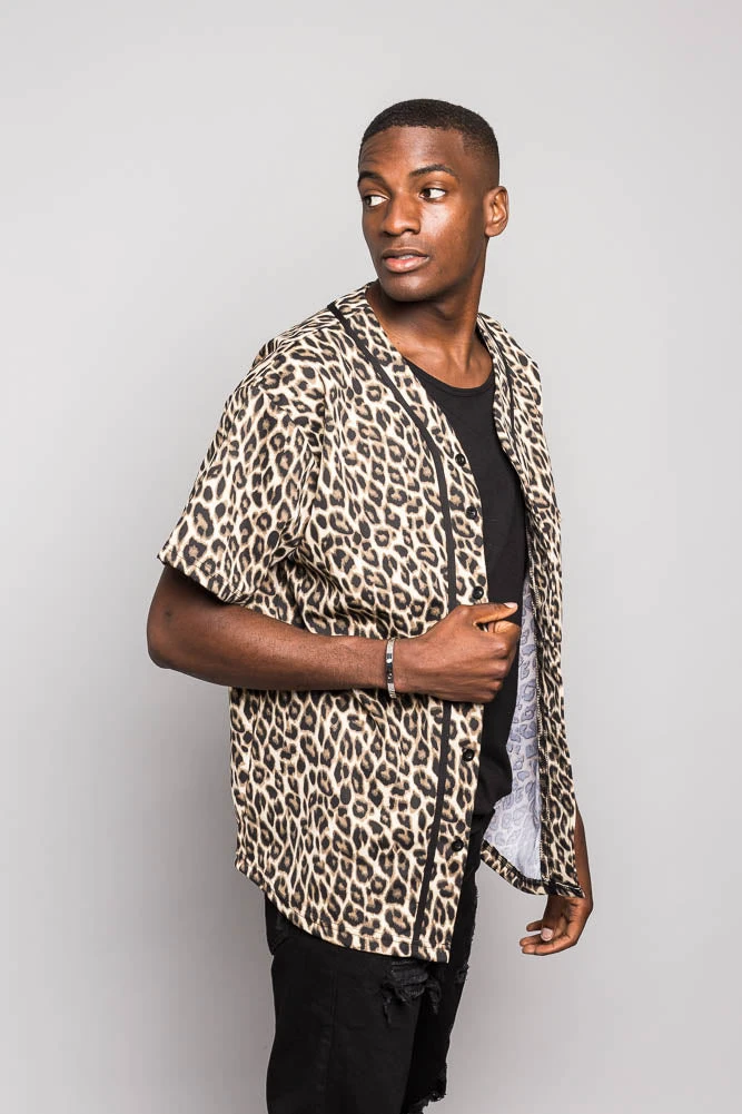 Leopard Print Baseball Jersey 4 Leopard Print Baseball Jersey - Image 4