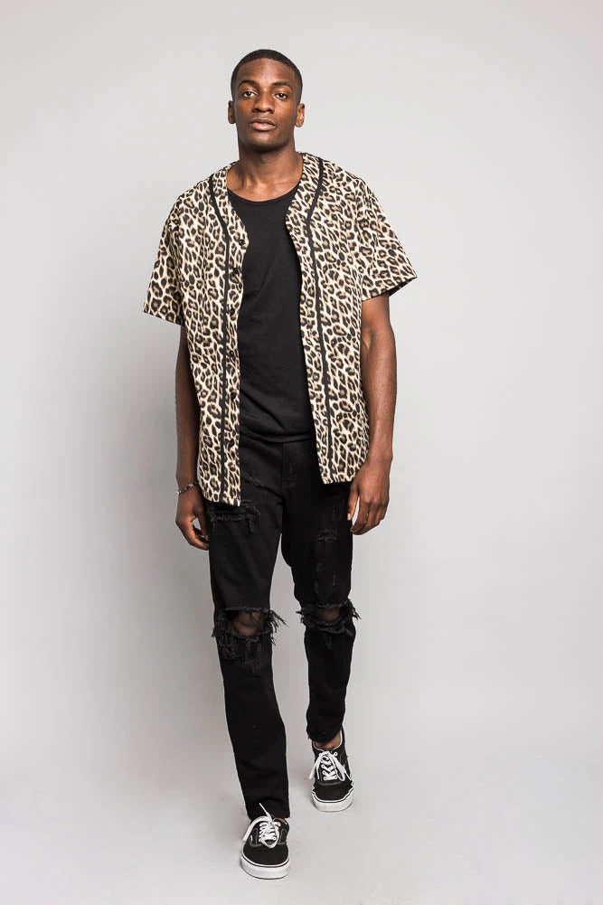 Leopard Print Baseball Jersey 6 Leopard Print Baseball Jersey - Image 6