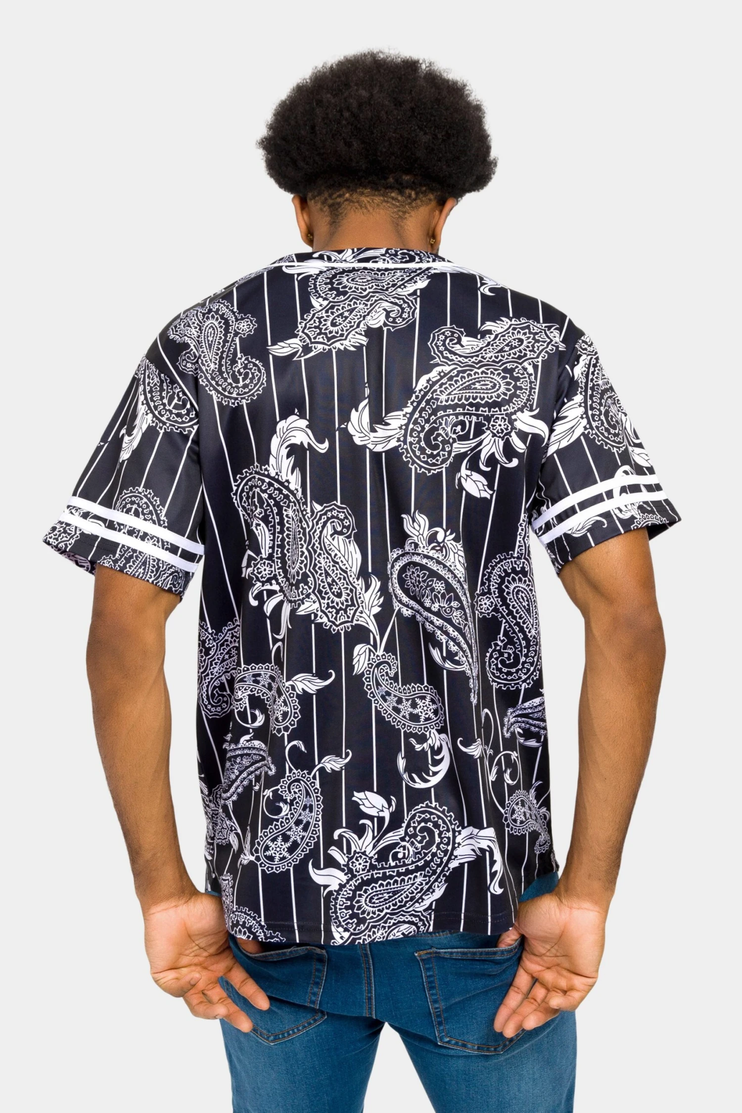 Essential Pinstripe Bandana Paisley Baseball Jersey 18 Essential Pinstripe Bandana Paisley Baseball Jersey - Image 18