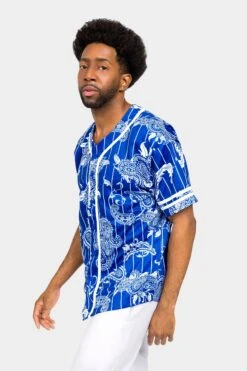 Essential Pinstripe Bandana Paisley Baseball Jersey 26 Essential Pinstripe Bandana Paisley Baseball Jersey -Victorious BJ51 RBL 2