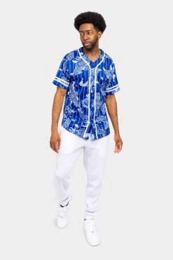 Essential Pinstripe Bandana Paisley Baseball Jersey 29 Essential Pinstripe Bandana Paisley Baseball Jersey -Victorious BJ51 RBL 5