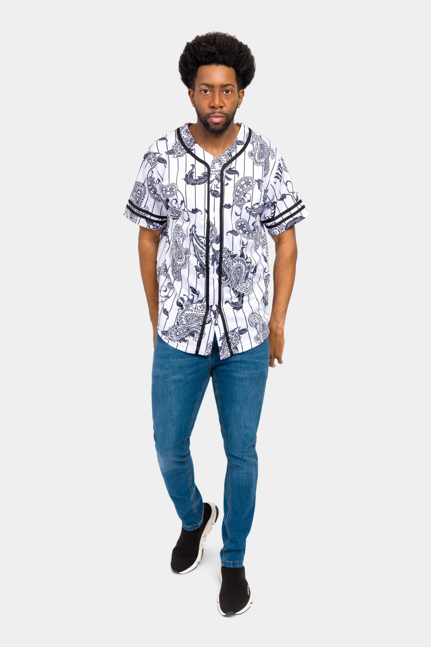 Essential Pinstripe Bandana Paisley Baseball Jersey 15 Essential Pinstripe Bandana Paisley Baseball Jersey - Image 15