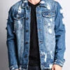 Distressed Faded Denim Jacket