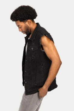 Essential Distressed Denim Vest -Victorious DK101 JBK 2