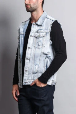 Essential Distressed Denim Vest -Victorious DK101 LTI 2