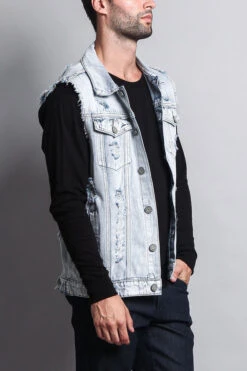 Essential Distressed Denim Vest -Victorious DK101 LTI 4
