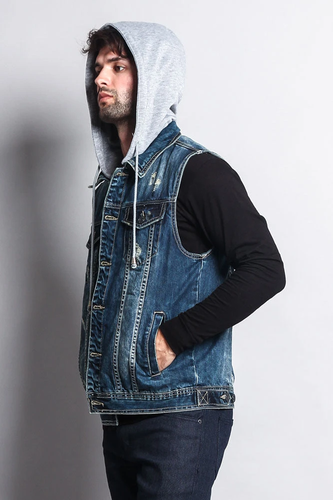 Detachable Hood Denim Vest 7 Detachable Hood Denim Vest - Image 7