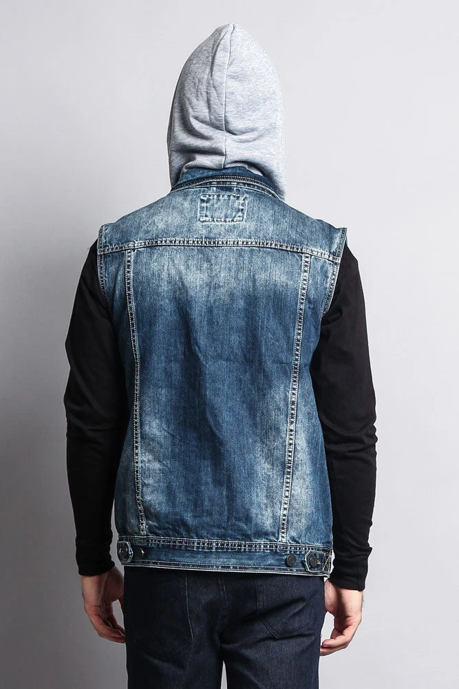 Detachable Hood Denim Vest 8 Detachable Hood Denim Vest - Image 8