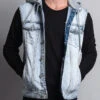 Detachable Hood Denim Vest