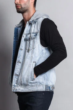 Detachable Hood Denim Vest 28 Detachable Hood Denim Vest -Victorious DK108 ICE 2