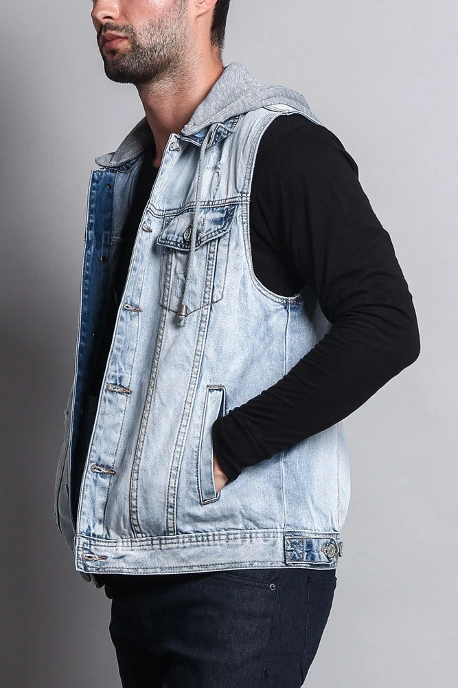Detachable Hood Denim Vest 9 Detachable Hood Denim Vest - Image 9