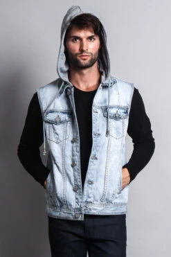 Detachable Hood Denim Vest 31 Detachable Hood Denim Vest -Victorious DK108 ICE 5